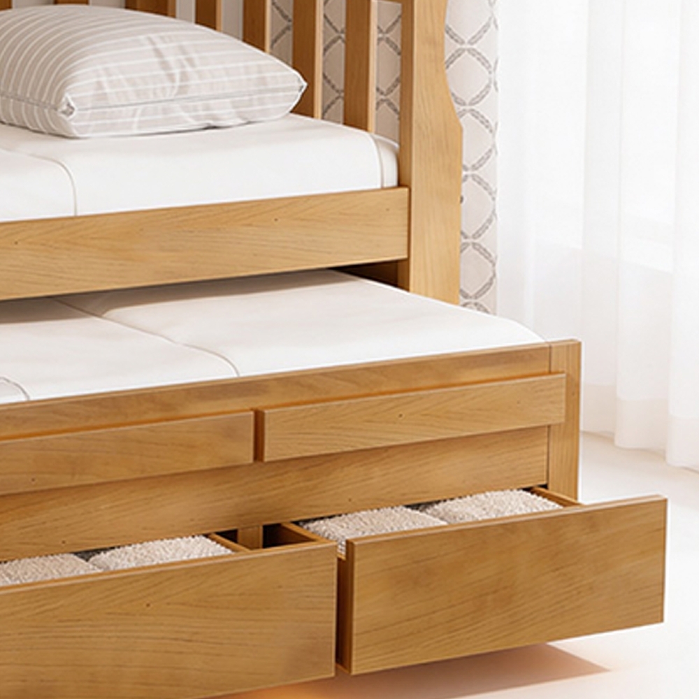 Cama Solteiro Com Auxiliar 188x88cm 3 Gavetas Klaris Imbuia B11 - Mpozenato