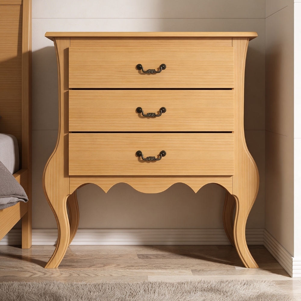Cômoda Quarto 91cm 3 Gavetas Madeira Maciça Grix Mel B11 - Mpozenato