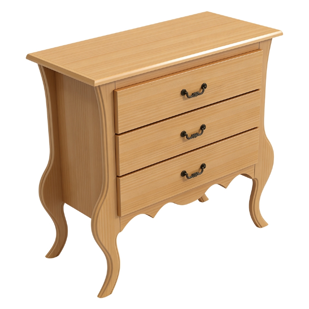 Cômoda Quarto 91cm 3 Gavetas Madeira Maciça Grix Mel B11 - Mpozenato