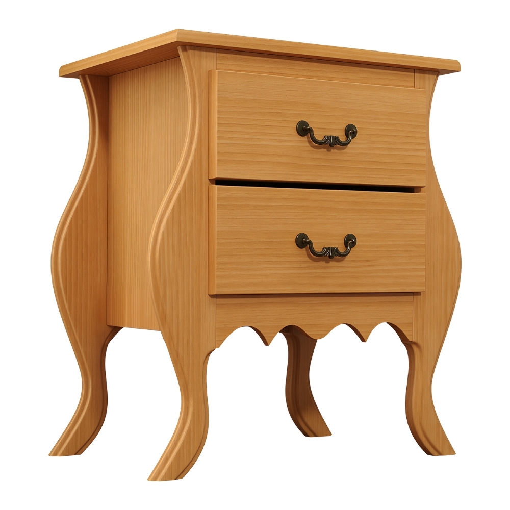 Mesa de Cabeceira Quarto 60cm 2 Gavetas Madeira Maciça Grix Mel B11 - Mpozenato