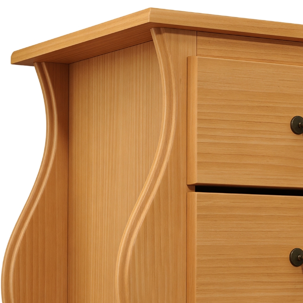 Mesa de Cabeceira Quarto 60cm 2 Gavetas Madeira Maciça Grix Mel B11 - Mpozenato
