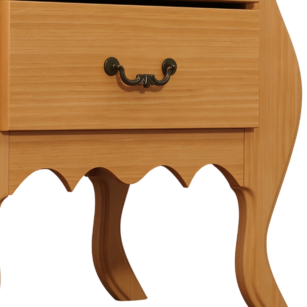 Mesa de Cabeceira Quarto 60cm 2 Gavetas Madeira Maciça Grix Mel B11 - Mpozenato