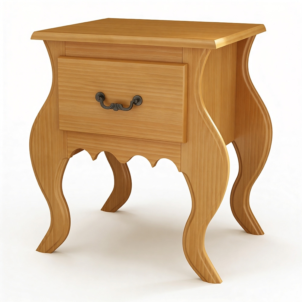 Mesa de Cabeceira Quarto 50cm 1 Gaveta Madeira Maciça Grix Mel B11 - Mpozenato