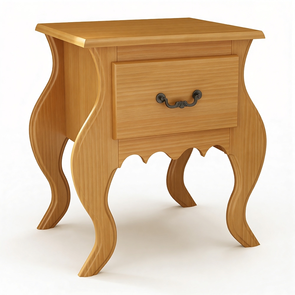 Mesa de Cabeceira Quarto 50cm 1 Gaveta Madeira Maciça Grix Mel B11 - Mpozenato