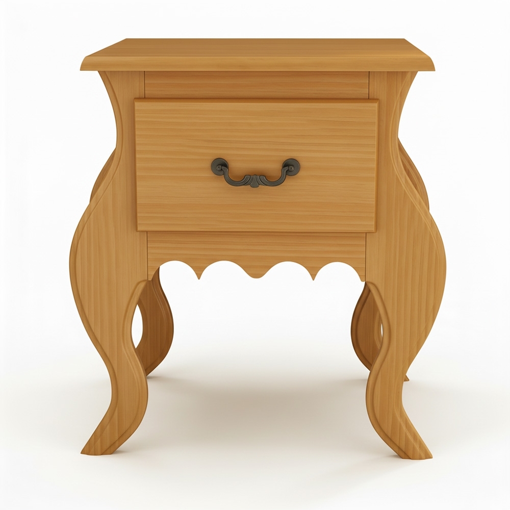Mesa de Cabeceira Quarto 50cm 1 Gaveta Madeira Maciça Grix Mel B11 - Mpozenato