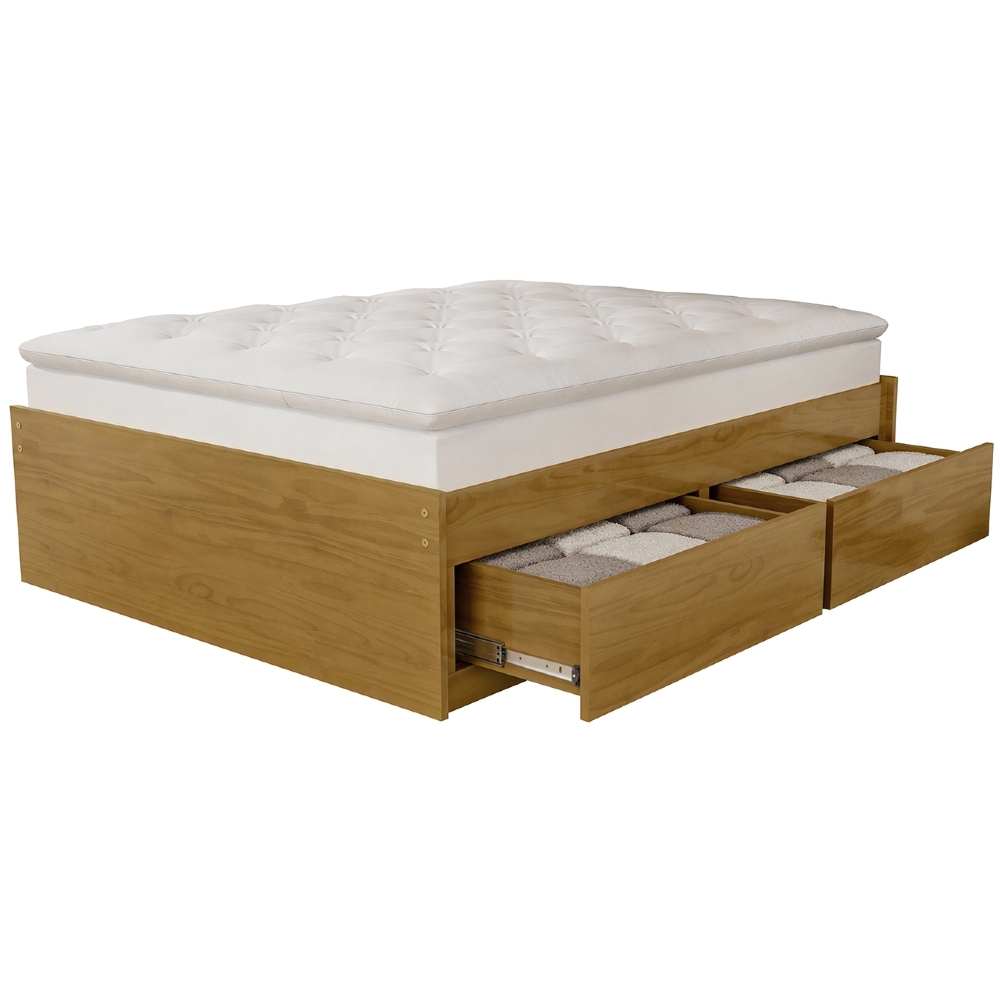 Cama Casal Base Box 140cm 4 Gavetas Libon Mel B11 - Mpozenato