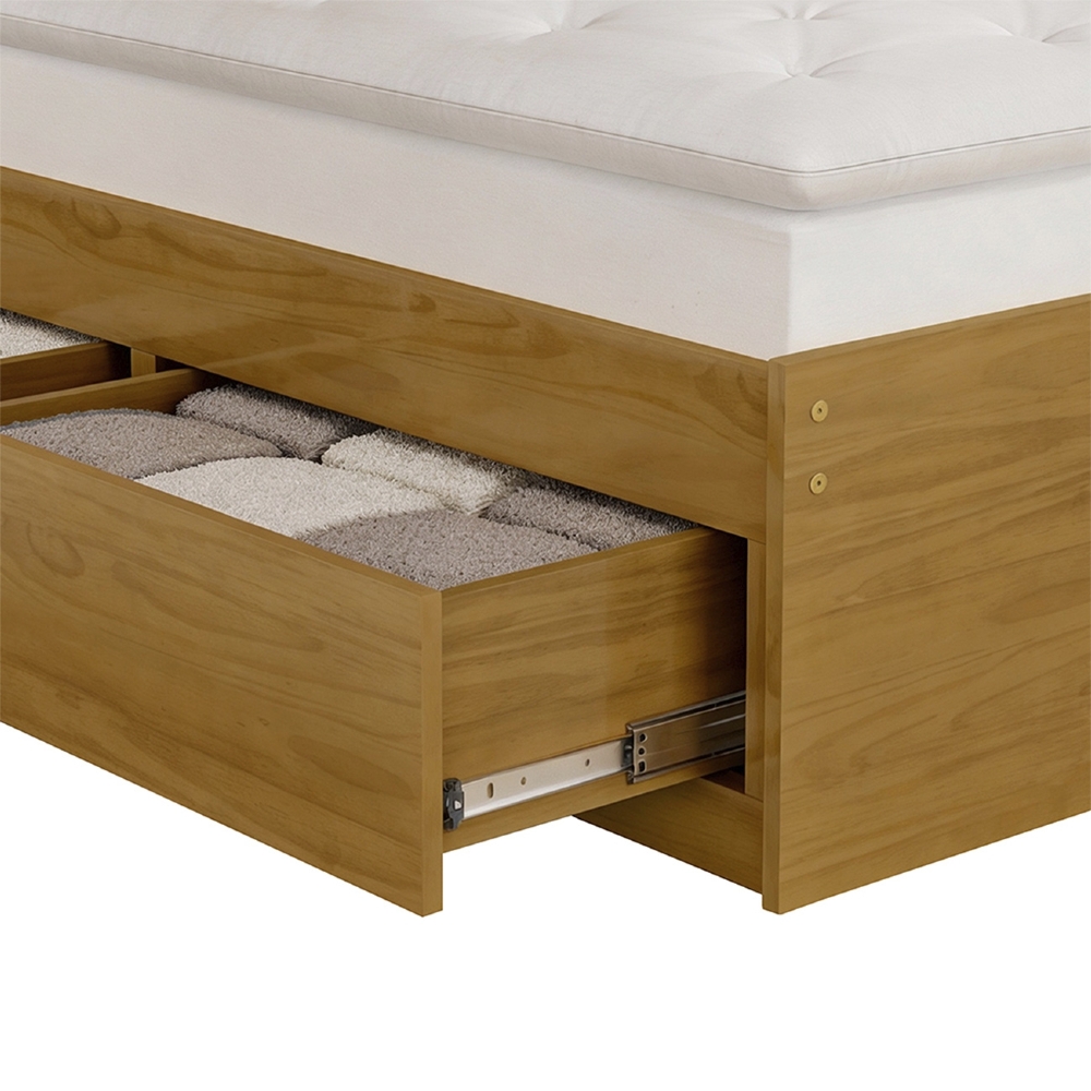 Cama Casal Base Box 140cm 4 Gavetas Libon Mel B11 - Mpozenato