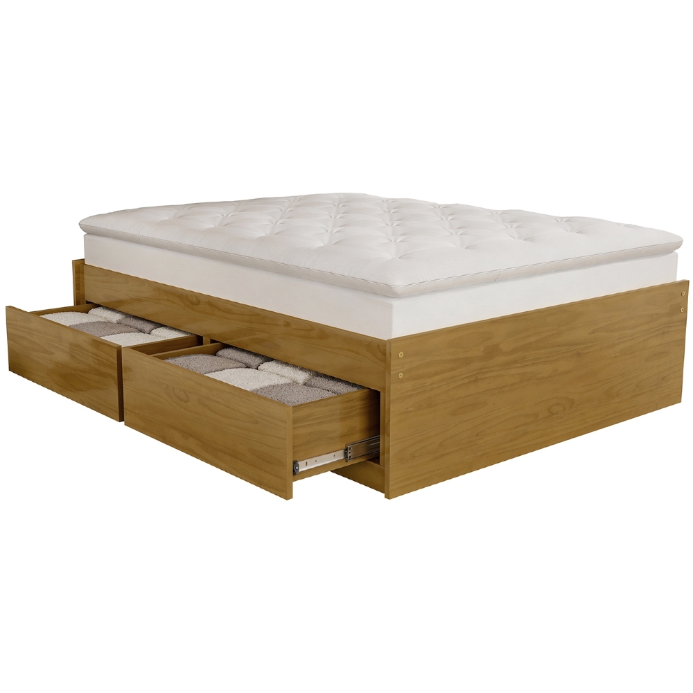 Cama Casal Queen Base Box 160cm 4 Gavetas Libon Mel B11 - Mpozenato