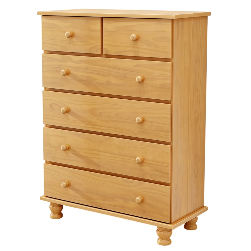 Cômoda Quarto 97cm 6 Gavetas Madeira Maciça Conor Mel B11 - Mpozenato
