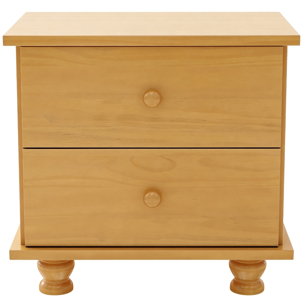Mesa de Cabeceira Quarto 55cm 2 Gavetas Madeira Maciça Conor Mel B11 - Mpozenato