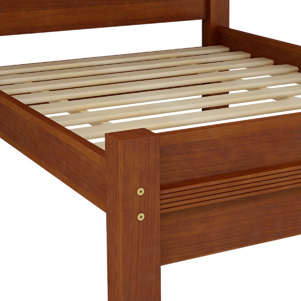 Cama Casal 140cm Madeira Maciça Orlex Avelã B11 - Mpozenato