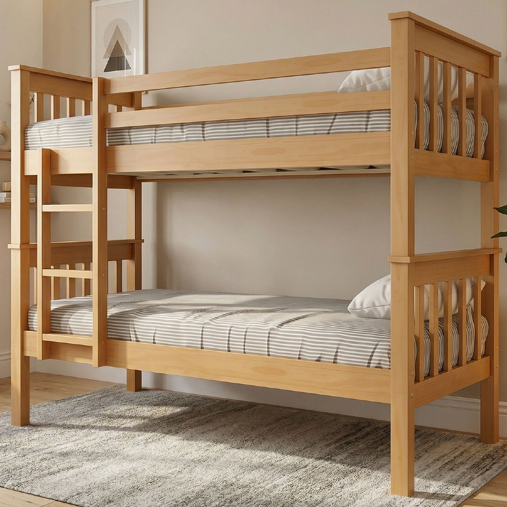 Cama Beliche Solteiro 188x88cm Com Escada Fixa Noan Mel B11 - Mpozenato