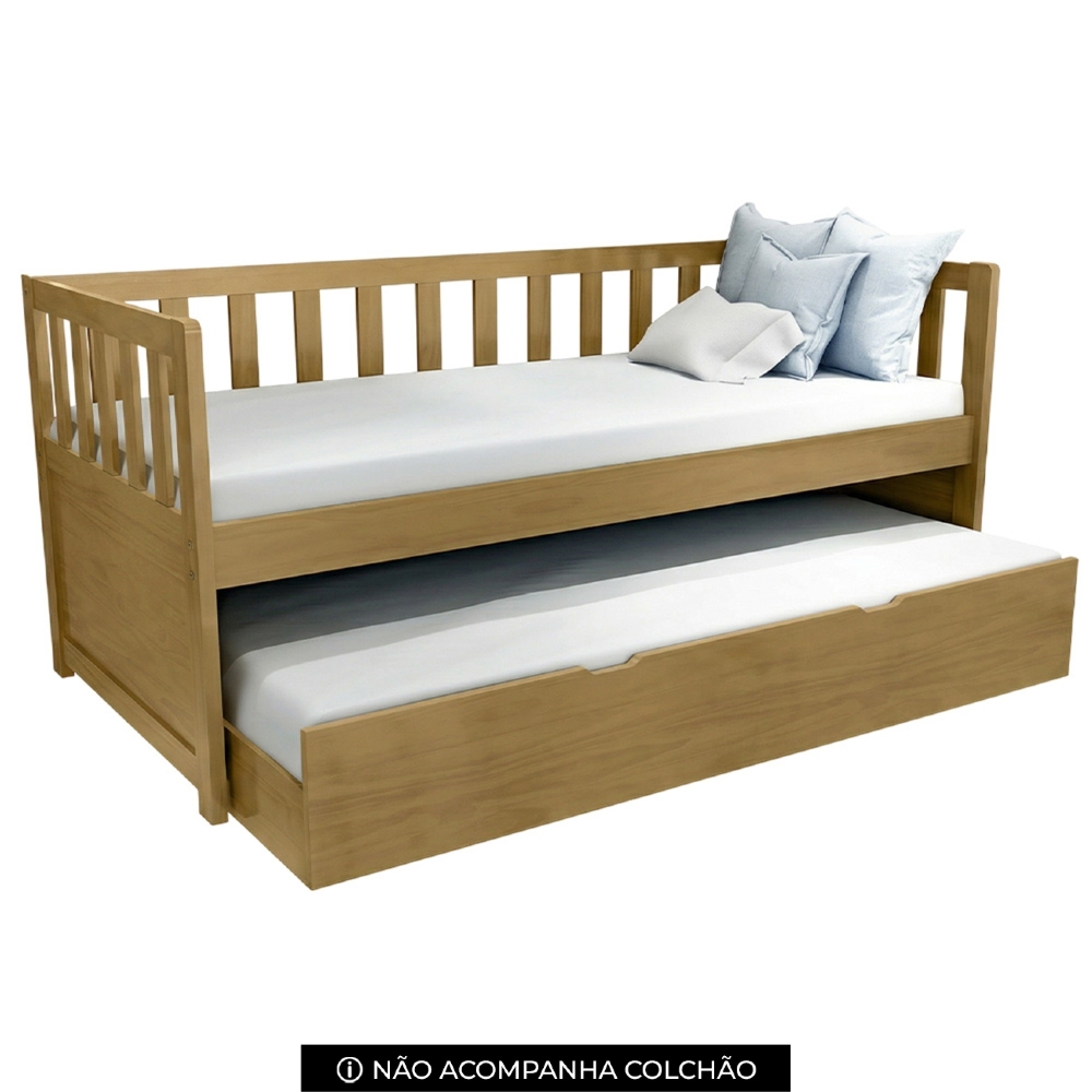 Cama Solteiro Com Auxiliar 188x88cm Milo Imbuia B11 - Mpozenato