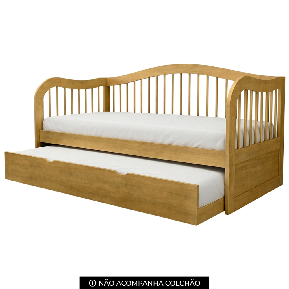 Cama Solteiro Com Auxiliar 188x88cm Orgânica Ravel Mel B11 - Mpozenato