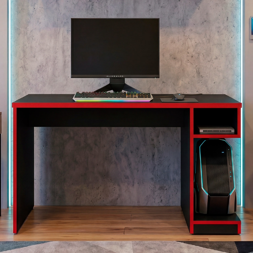 Mesa Para Computador Notebook Gamer X Preto/Vermelho - Fit Mobel