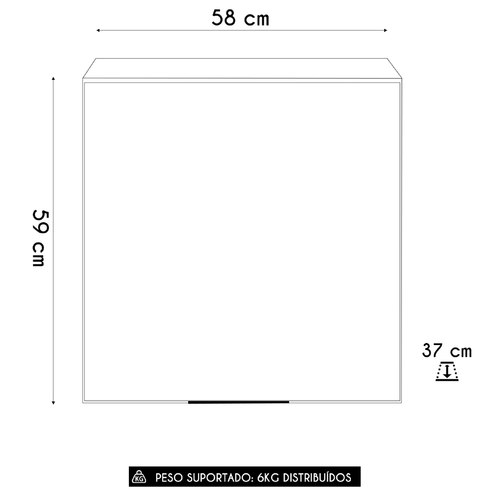 Armário de Cozinha Aéreo 58cm Grace Grafite Z44             - Mpozenato