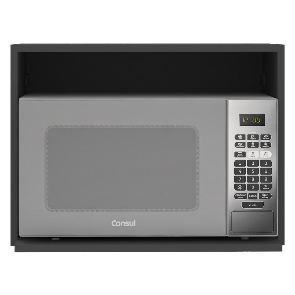 Suporte Micro-ondas Forno 58cm Aéreo Grafite Z44            - Mpozenato
