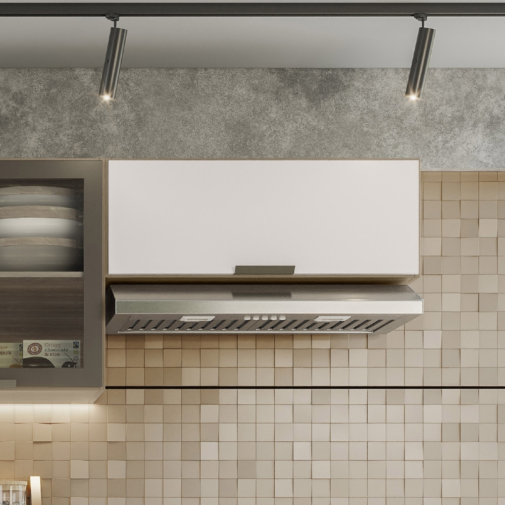 Armário de Cozinha Aéreo 80cm Grace Carvalho Oak/Off White Z44 - Mpozenato