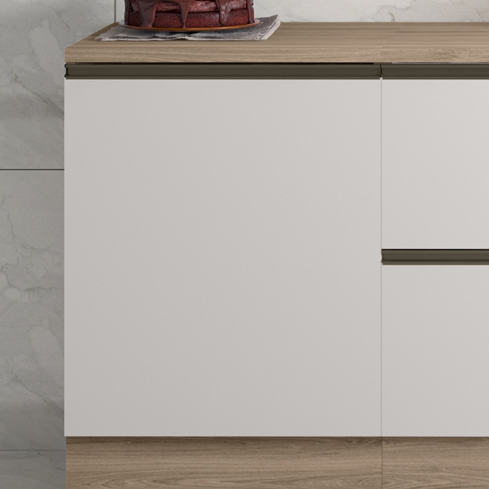 Balcão de Cozinha 58cm 1 Porta Grace Carvalho Oak/Off White Z44 - Mpozenato