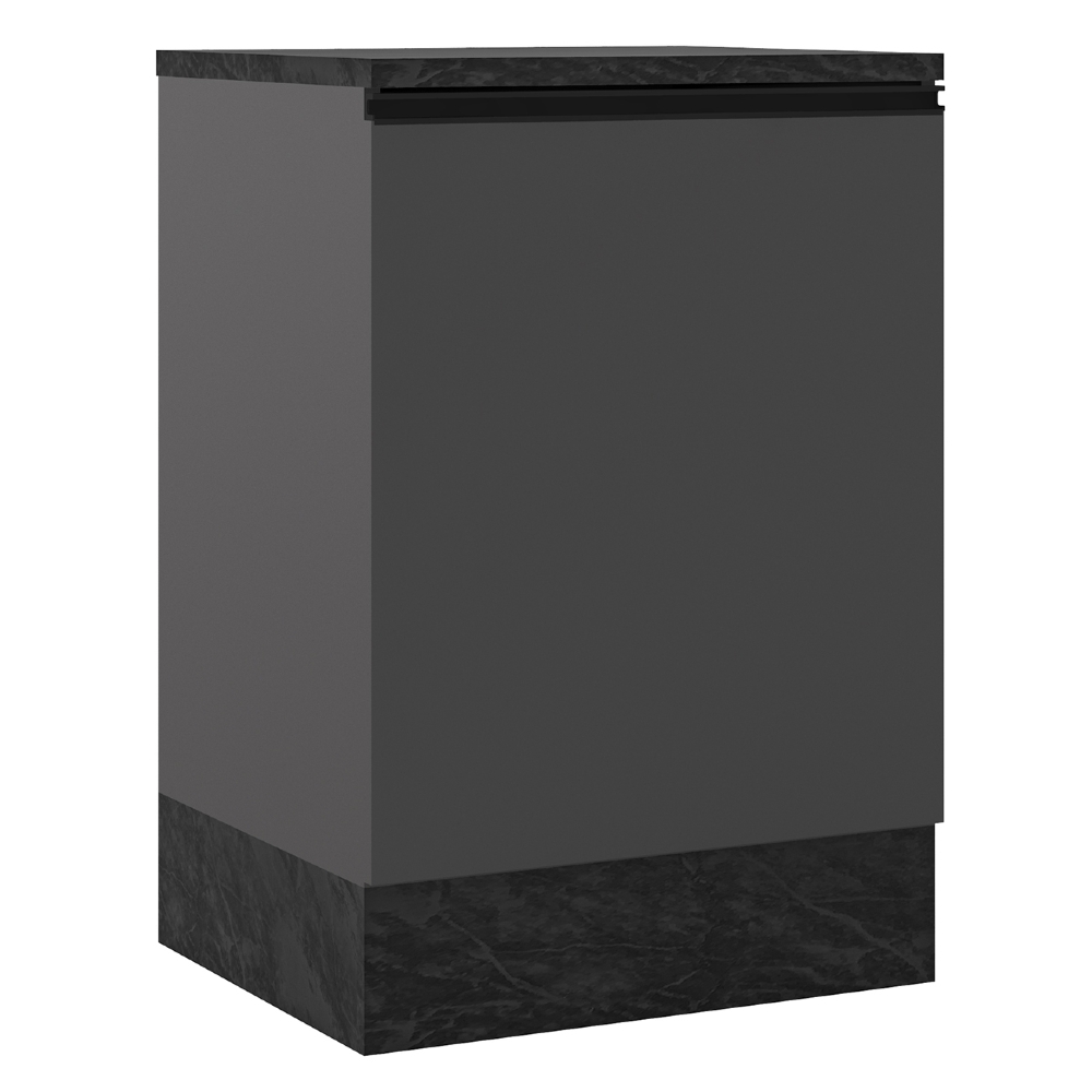 Balcão de Cozinha 58cm 1 Porta Grace Grafite Z44            - Mpozenato