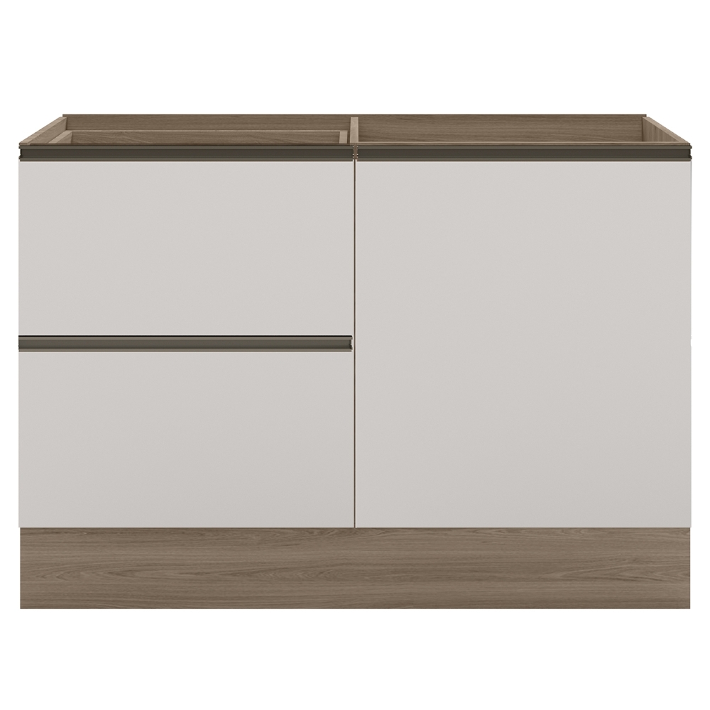 Balcão de Cozinha Para Pia 120cm Grace Carvalho Oak/Off White Z44 - Mpozenato