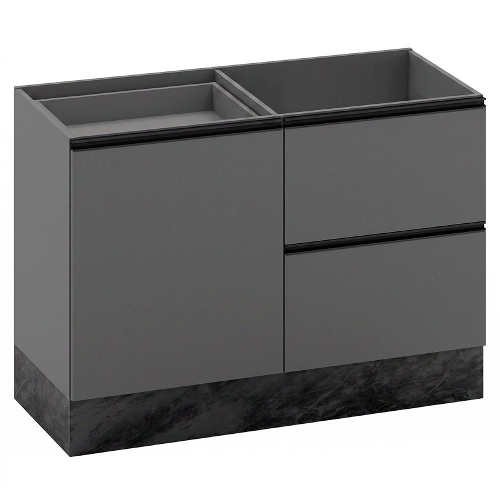 Balcão de Cozinha Para Pia 120cm Grace Grafite Z44          - Mpozenato