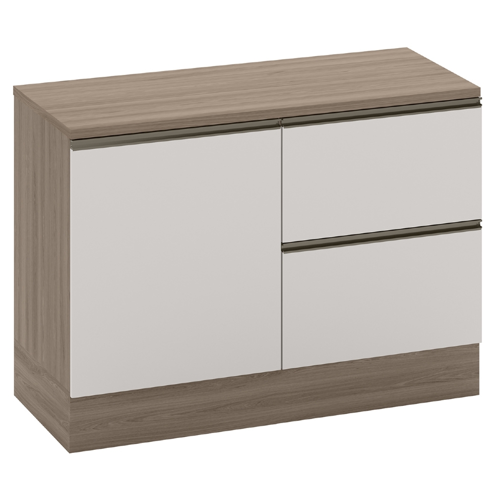 Balcão de Cozinha e Tampo 120cm Grace Carvalho Oak/Off White Z44 - Mpozenato