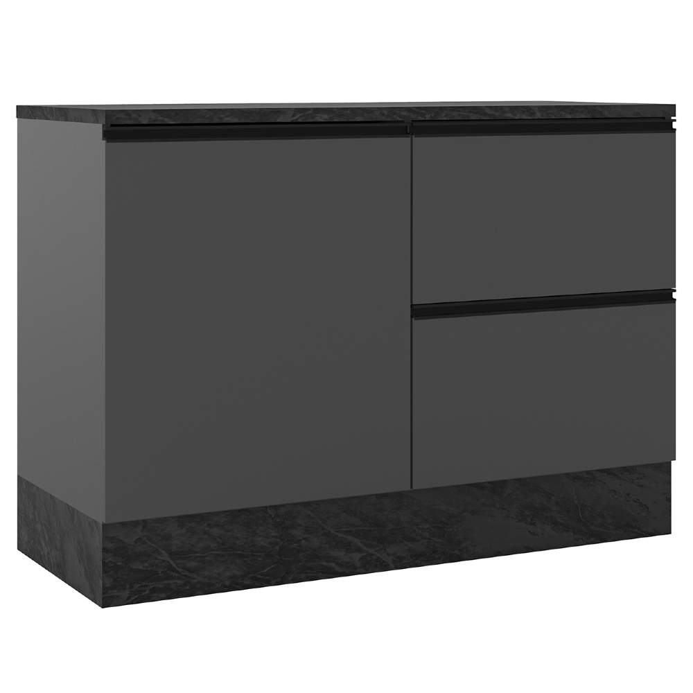 Balcão de Cozinha e Tampo 120cm Grace Grafite Z44           - Mpozenato