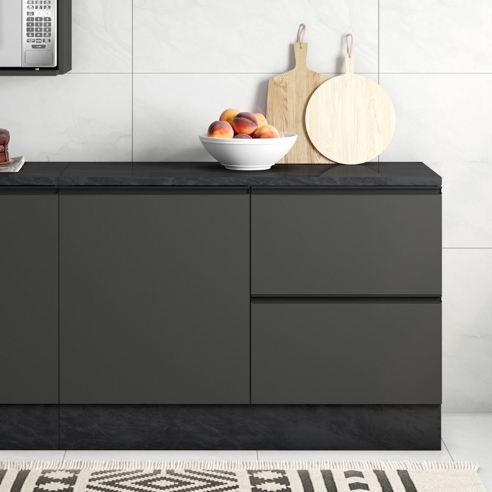 Balcão de Cozinha e Tampo 120cm Grace Grafite Z44           - Mpozenato