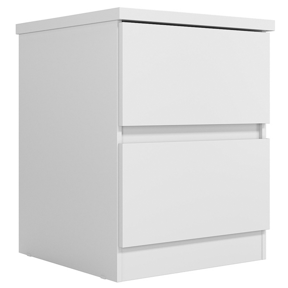 Mesa Cabeceira Quarto 47cm 2 Gavetas Zari Branco S01 - Mpozenato