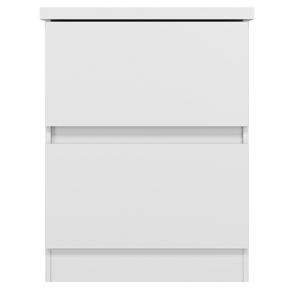 Mesa Cabeceira Quarto 47cm 2 Gavetas Zari Branco S01 - Mpozenato