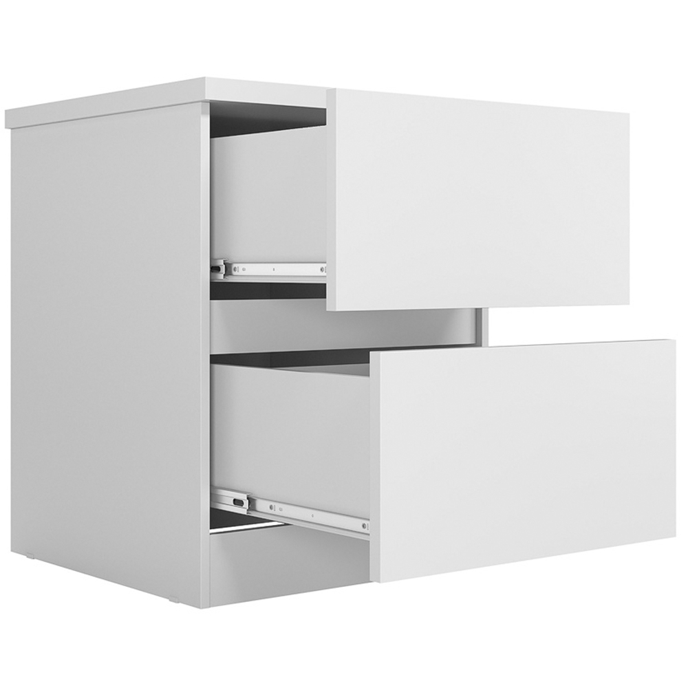 Mesa Cabeceira Quarto 47cm 2 Gavetas Zari Branco S01 - Mpozenato