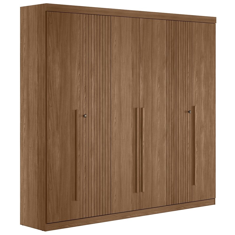 Guarda Roupa Casal 232cm 6 Portas 4 Gavetas Zain Jatobá S01 - Mpozenato