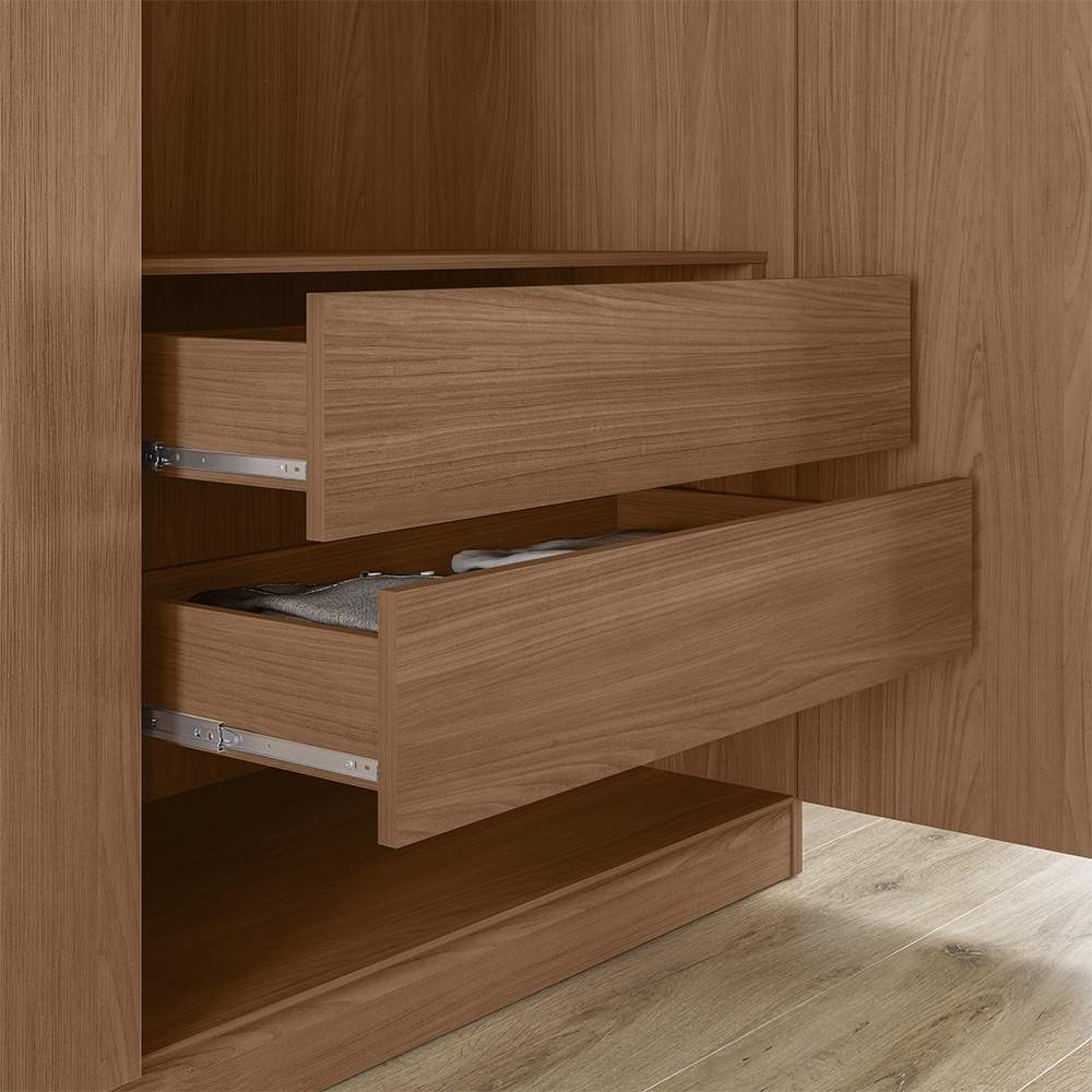 Guarda Roupa Casal 232cm 6 Portas 4 Gavetas Zain Jatobá S01 - Mpozenato