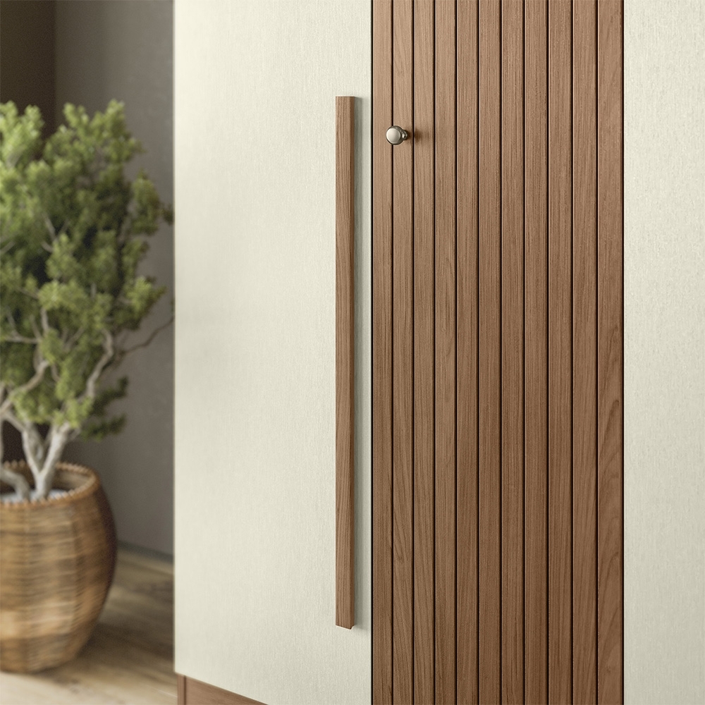 Guarda Roupa Casal 232cm 6 Portas 4 Gavetas Zain Jatobá/Areia S01 - Mpozenato