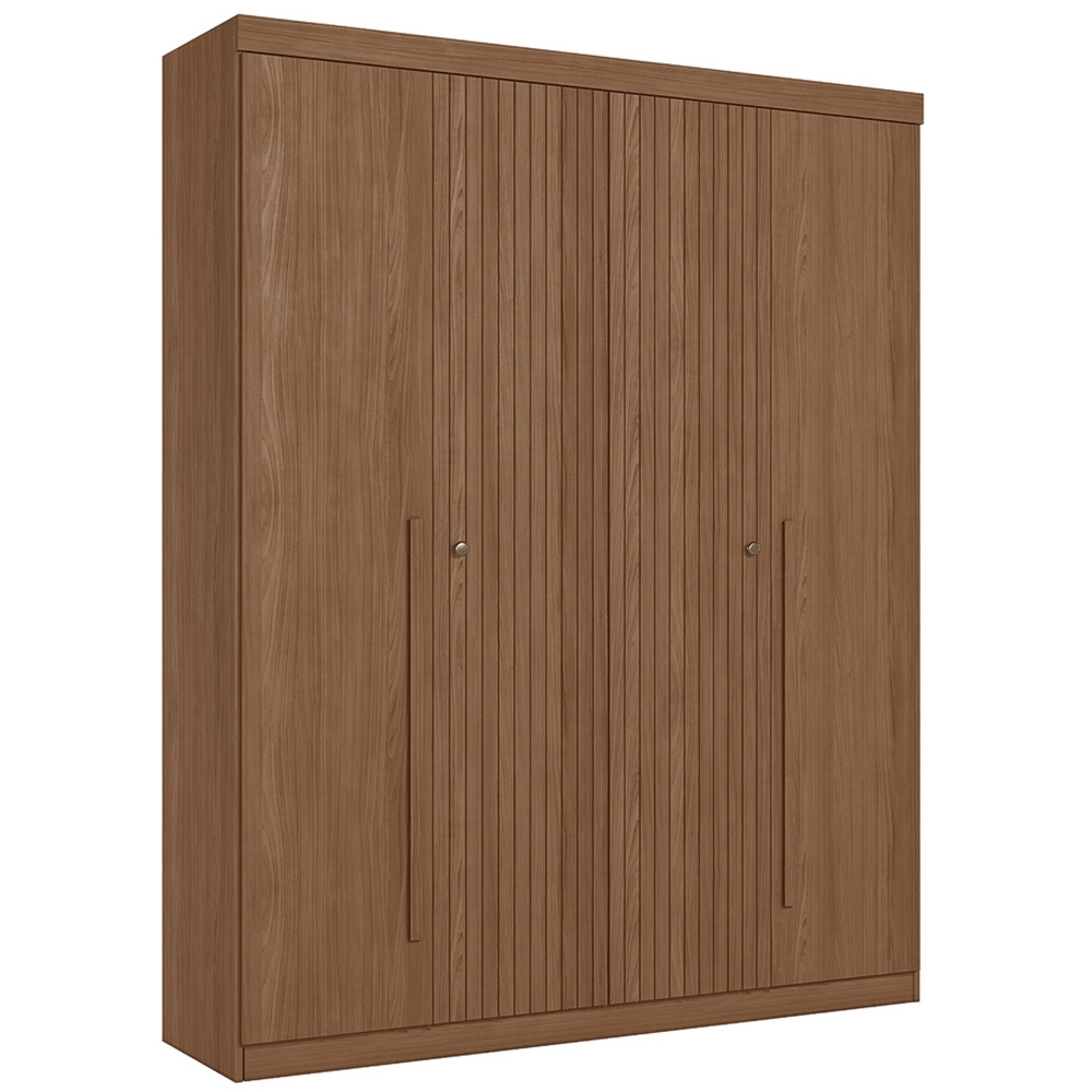 Guarda Roupa Solteiro 155cm 4 Portas 2 Gavetas Zain Jatobá S01 - Mpozenato