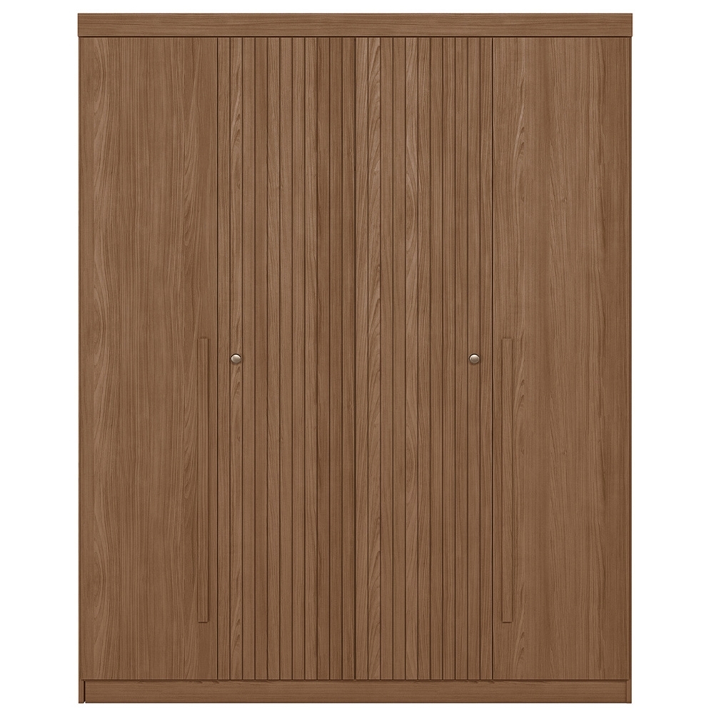 Guarda Roupa Solteiro 155cm 4 Portas 2 Gavetas Zain Jatobá S01 - Mpozenato
