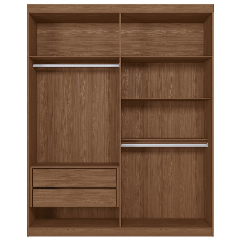 Guarda Roupa Solteiro 155cm 4 Portas 2 Gavetas Zain Jatobá S01 - Mpozenato