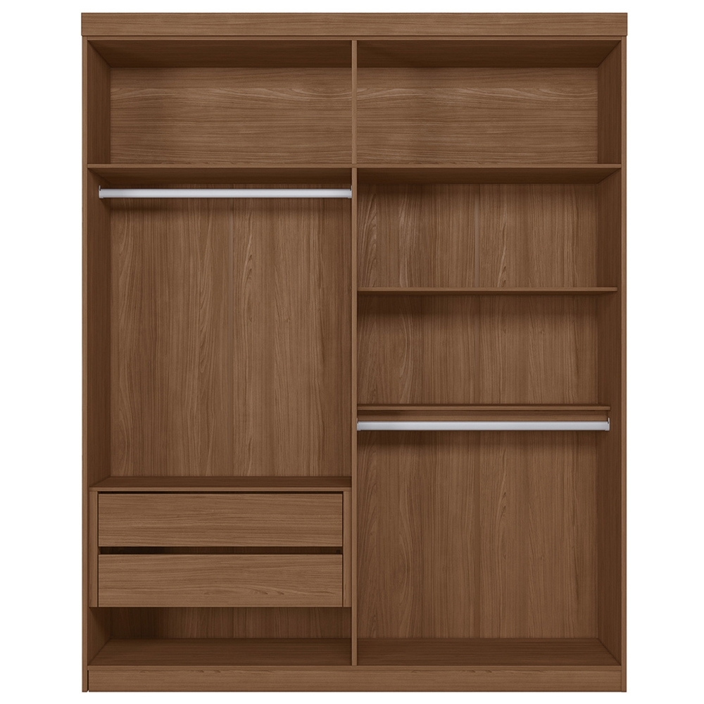 Guarda Roupa Solteiro 155cm 4 Portas 2 Gavetas Zain Jatobá/Areia S01 - Mpozenato
