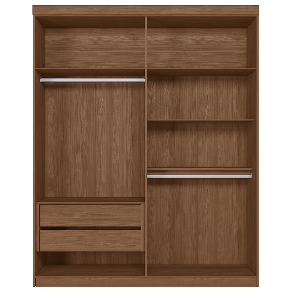 Guarda Roupa Solteiro 155cm 4 Portas 2 Gavetas Zain Jatobá/Grafite S01 - Mpozenato