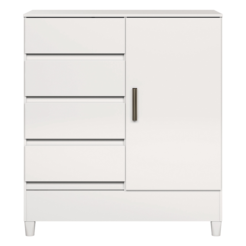 Cômoda Quarto 90cm 8 Gavetas 1 Porta Thales Branco S01 - Mpozenato