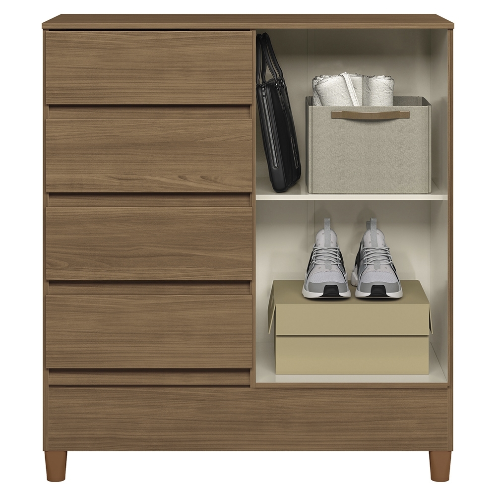 Cômoda Quarto 90cm 8 Gavetas 1 Porta Thales Jequitibá S01 - Mpozenato