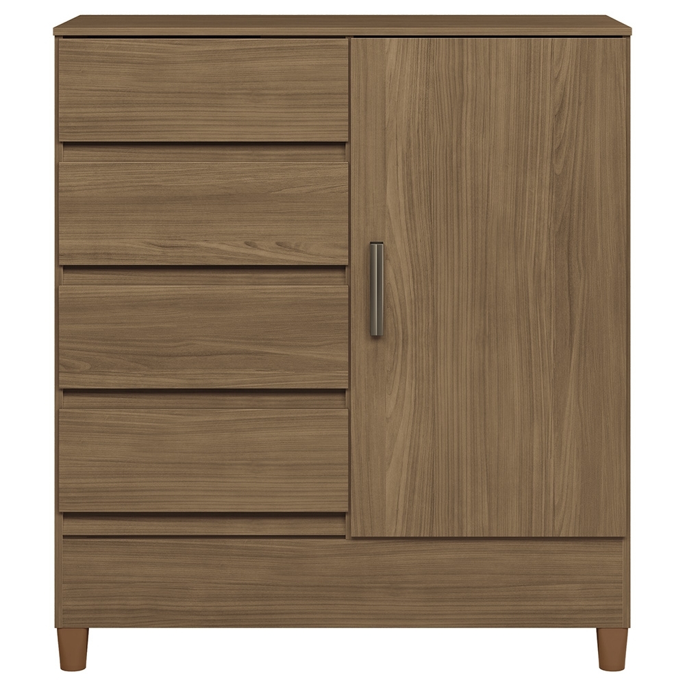 Cômoda Quarto 90cm 8 Gavetas 1 Porta Thales Jequitibá S01 - Mpozenato