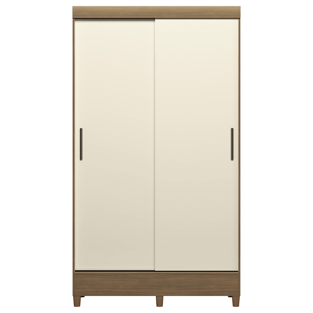 Guarda Roupa Solteiro 107cm 2 Portas Deslizante Thales Jequitibá/Off S01 - Mpozenato