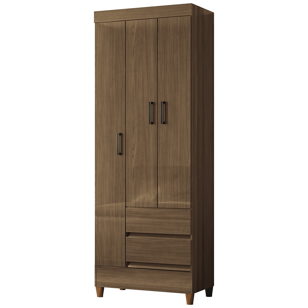 Guarda Roupa Solteiro 70cm 3 Portas 2 Gavetas Thales Jequitibá S01 - Mpozenato