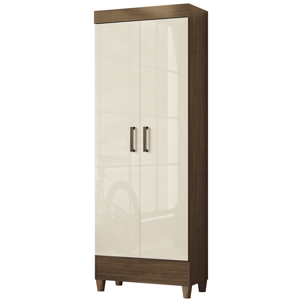 Armário Multiuso 60cm 2 portas Thales Jequitibá/Off S01 - Mpozenato