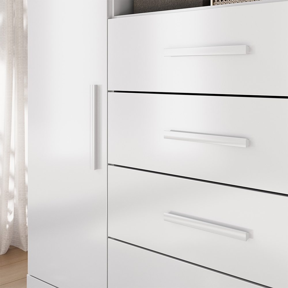Cômoda Quarto 129cm 4 Gavetas 2 Portas Savana Branco S01 - Mpozenato