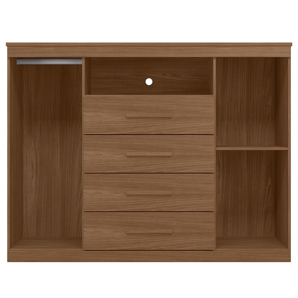 Cômoda Quarto 129cm 4 Gavetas 2 Portas Savana Jatobá S01 - Mpozenato