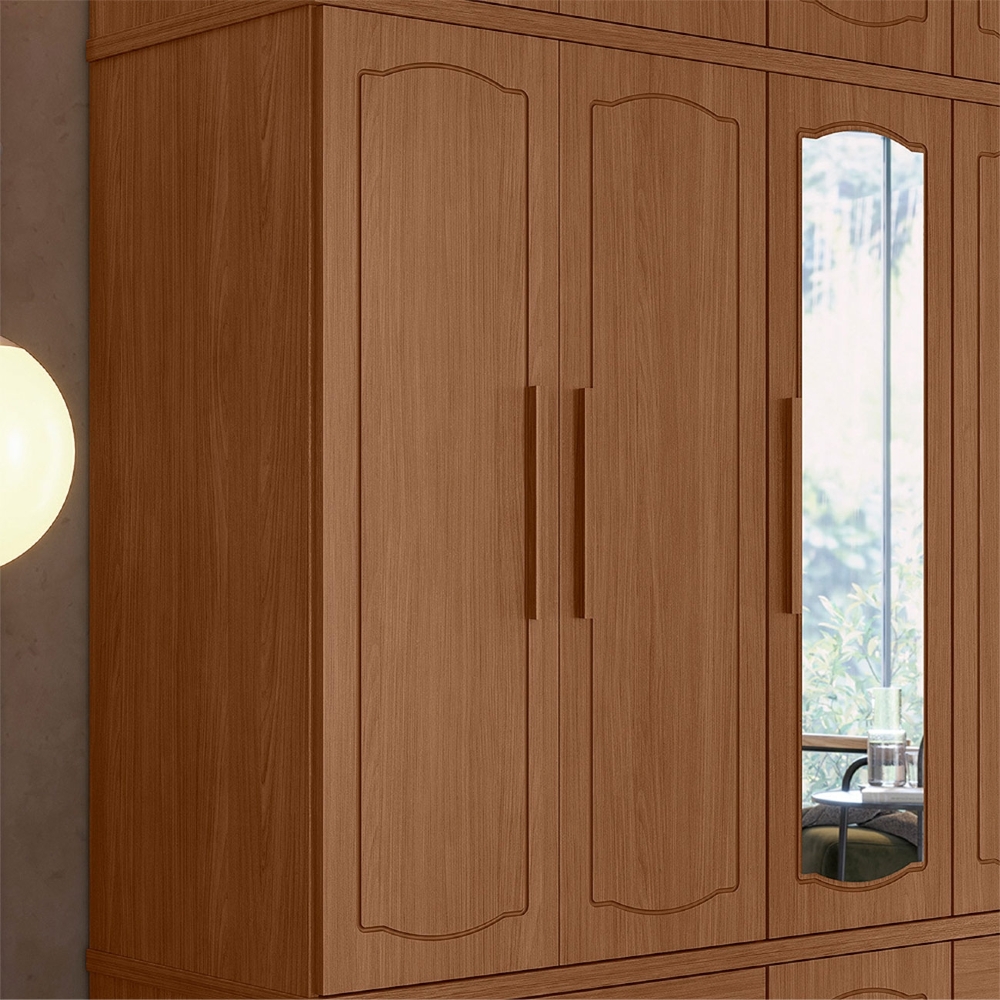 Guarda Roupa Casal 192cm 11 Portas Com Espelho Tóquio Jatobá S01 - Mpozenato