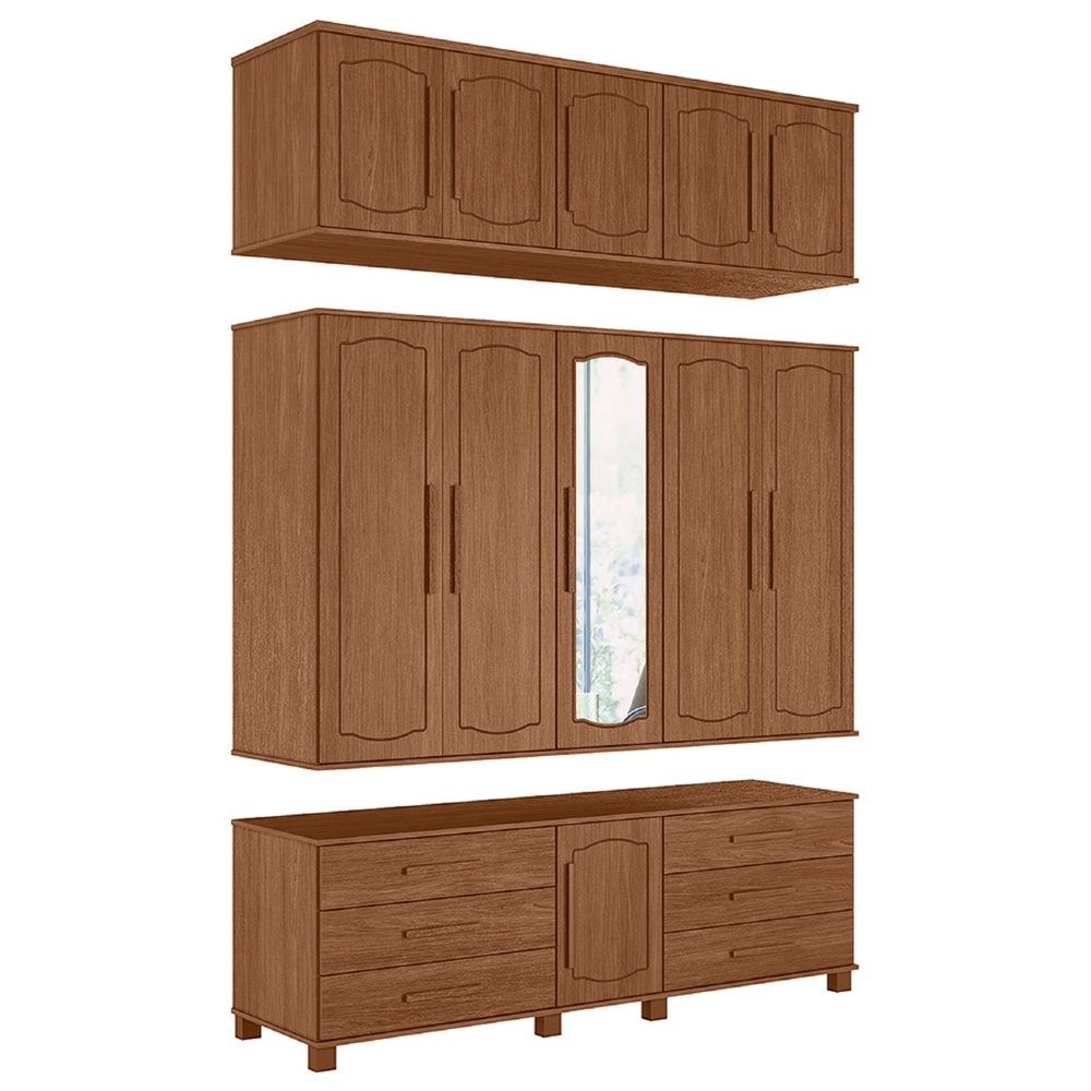 Guarda Roupa Casal 192cm 11 Portas Com Espelho Tóquio Jatobá S01 - Mpozenato